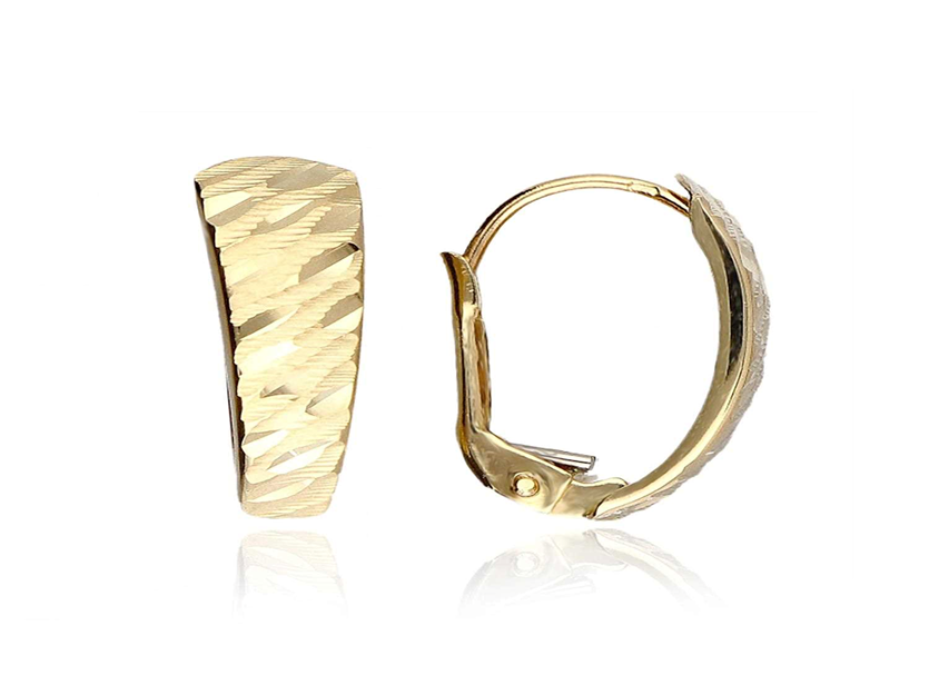 Žluté zlato náušnice broušené